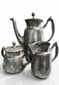 Picture of Antique German Kayserzinn Pewter Coffee Set – Art Nouveau (c.1900) – Model 4907
